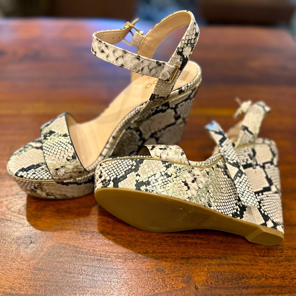 Aldo Snake Print Wedges